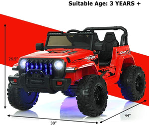 12V Kids Ride-on Jeep Car with 2.4 G Remote Control-Red view 4