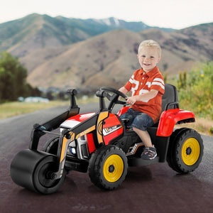 12V Kids Ride on Road Roller with 2.4G Remote Control-Red view 6