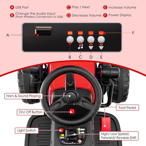 12V Kids Ride on Road Roller with 2.4G Remote Control-Red view 8