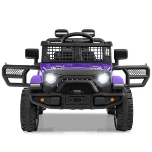 12V Kids Ride on Truck Car Battery Powered Electric Vehicle-Purple view 3