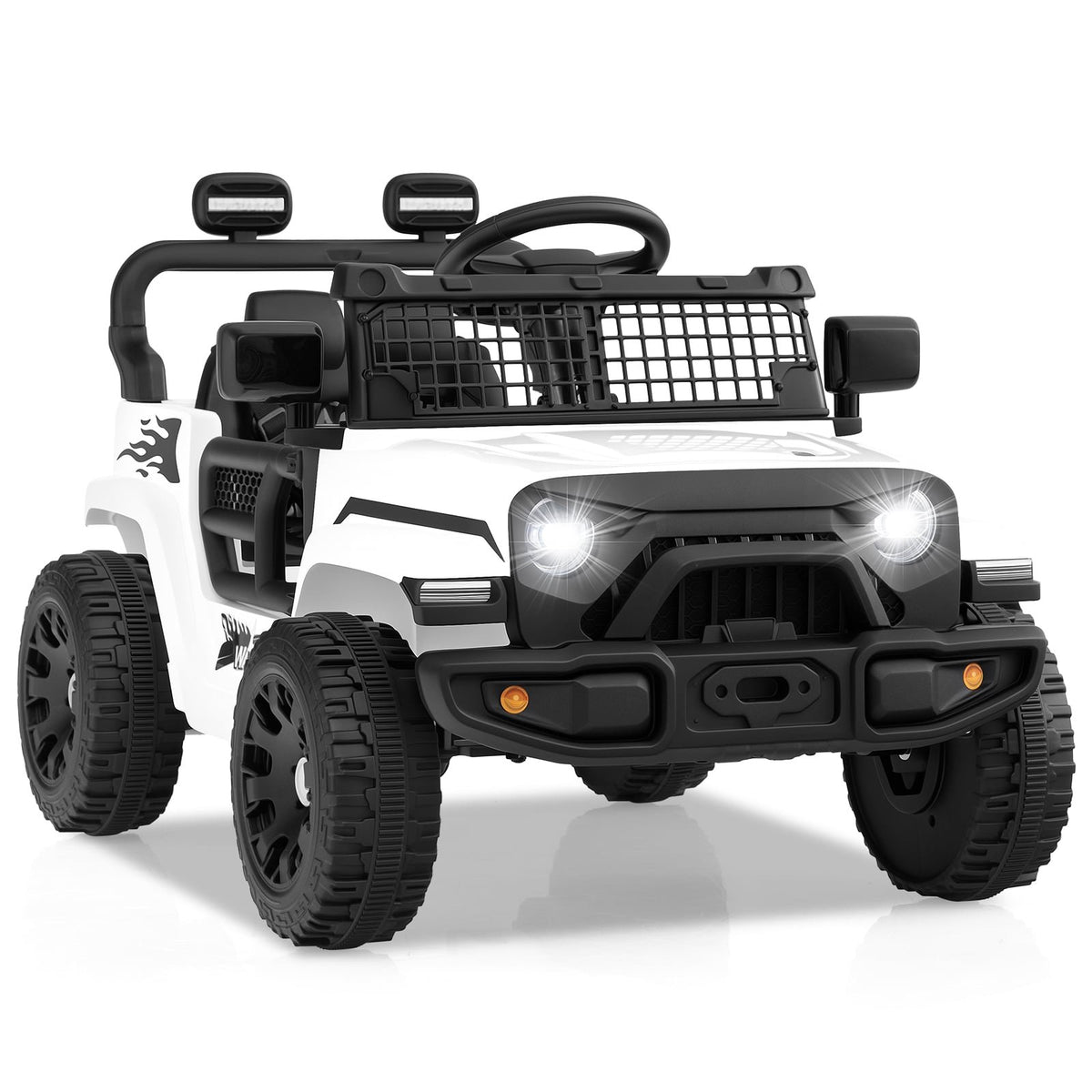 12V Kids Ride on Truck Car Battery Powered Electric Vehicle-White