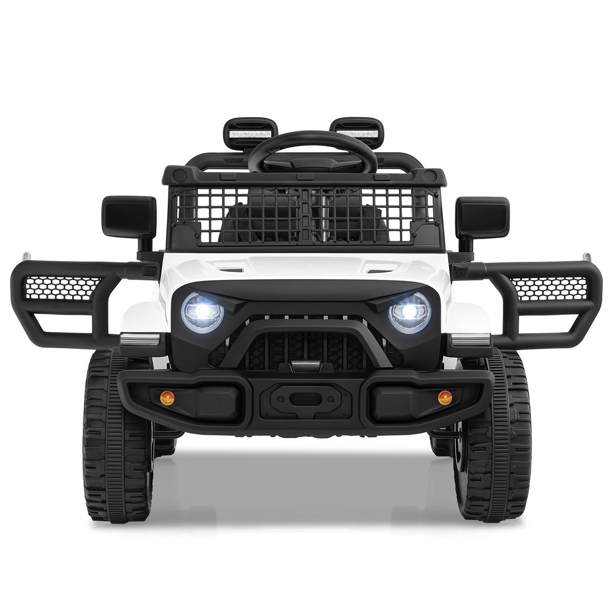 12V Kids Ride on Truck Car Battery Powered Electric Vehicle-White view 5
