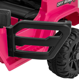12V Kids Ride on Truck Car with Remote Control Threaded Wheels and 3 Speeds-Pink view 6