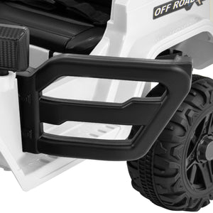 12V Kids Ride on Truck Car with Remote Control Threaded Wheels and 3 Speeds-White view 5