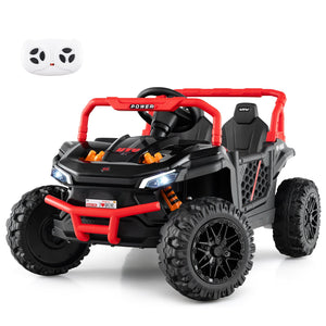 12V Kids Ride on Truck Off-Road UTV with Parental Remote and Lights-Black view 5