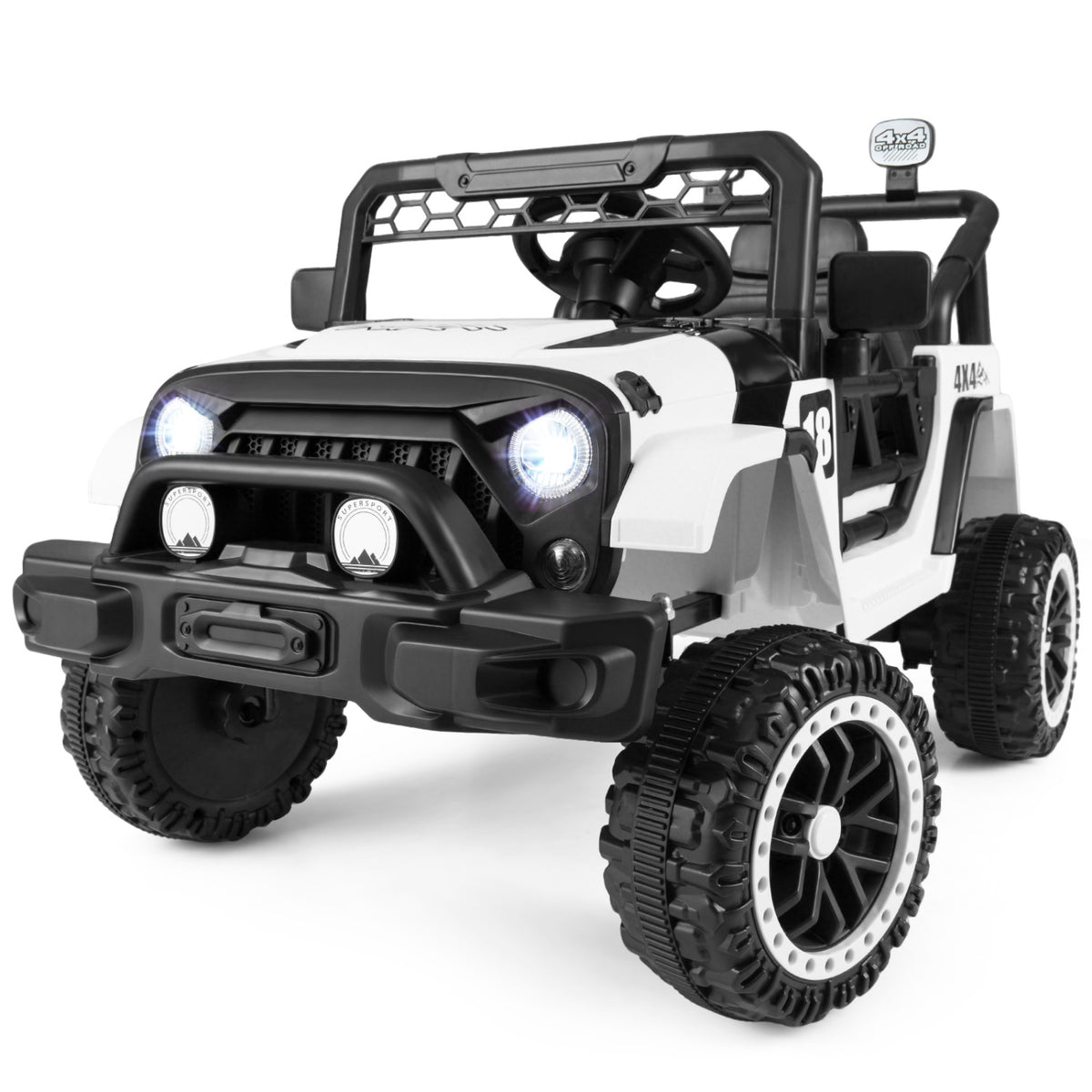 12V Kids Ride on Truck with Remote Control and 3 Speeds-Black view 3