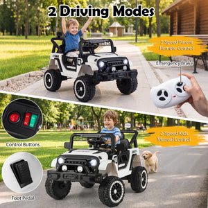 12V Kids Ride on Truck with Remote Control and 3 Speeds-Black view 6