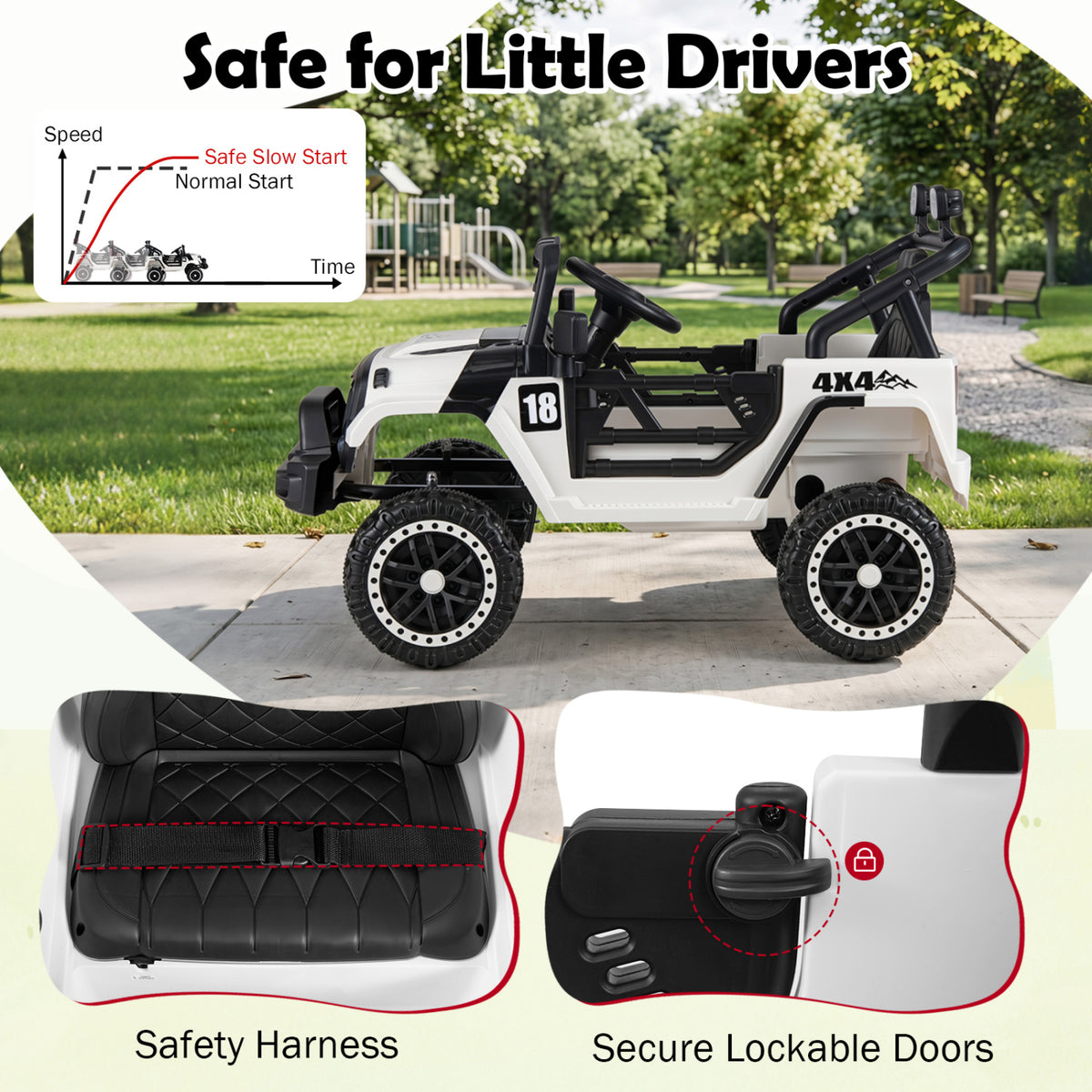 12V Kids Ride on Truck with Remote Control and 3 Speeds-Black view 8