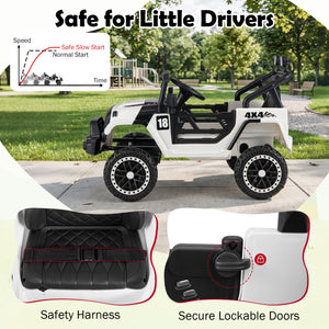 12V Kids Ride on Truck with Remote Control and 3 Speeds-Black view 8