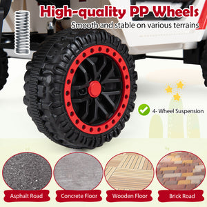 12V Kids Ride on Truck with Remote Control and 3 Speeds-Red view 9