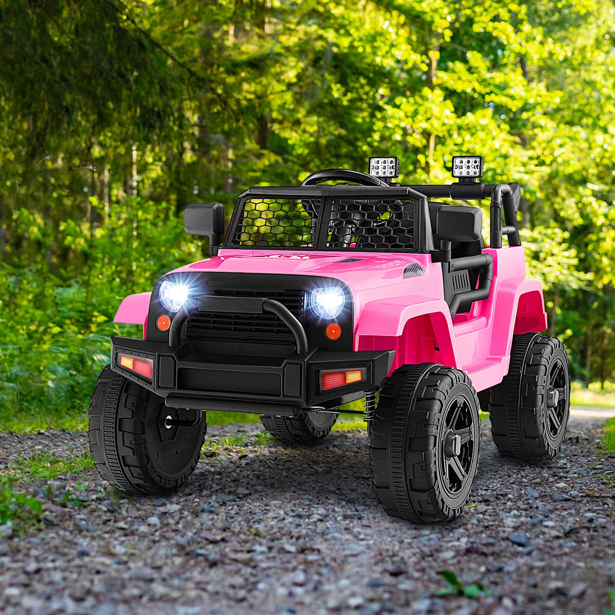 12V Kids Ride On Truck with Remote Control and Headlights-Pink view 2