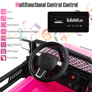 12V Kids Ride On Truck with Remote Control and Headlights-Pink view 6
