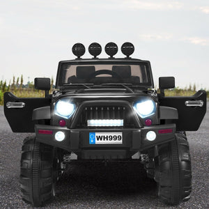 12V Kids Ride On Truck with Remote Control and Double Magnetic Door-Black view 3