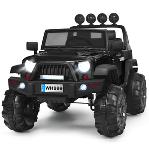 12V Kids Ride On Truck with Remote Control and Double Magnetic Door-Black view 4