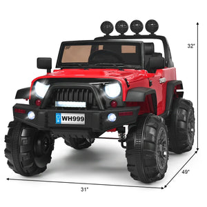 12V Kids Ride On Truck with Remote Control and Double Magnetic Door-Red view 5