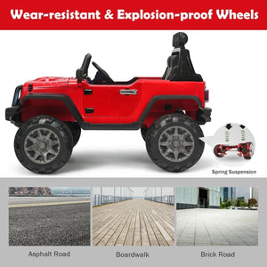 12V Kids Ride On Truck with Remote Control and Double Magnetic Door-Red view 9