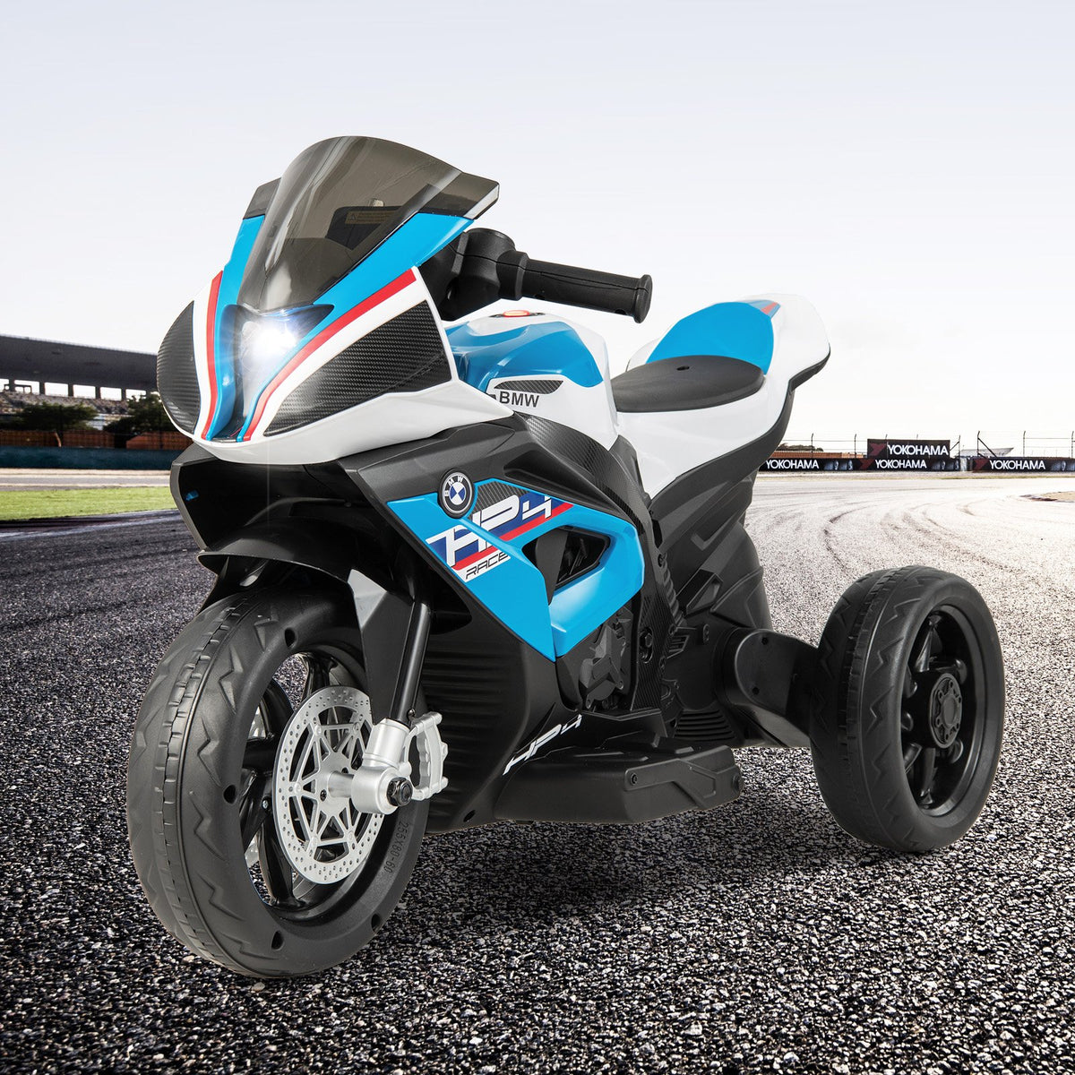 12V Licensed BMW Kids Motorcycle Ride-On Toy for 37-96 Months Old Kids-Blue view 2