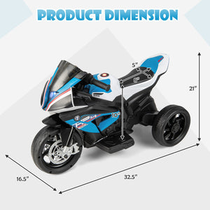 12V Licensed BMW Kids Motorcycle Ride-On Toy for 37-96 Months Old Kids-Blue view 4
