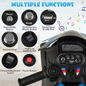 12V Licensed BMW Kids Motorcycle Ride-On Toy for 37-96 Months Old Kids-Blue view 7
