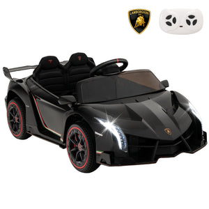12V Licensed Lamborghini 4WD Kids Ride-on Sports Car with 2.4G Remote-Black view 5