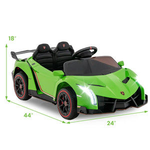12V Licensed Lamborghini 4WD Kids Ride-on Sports Car with 2.4G Remote-Green view 4
