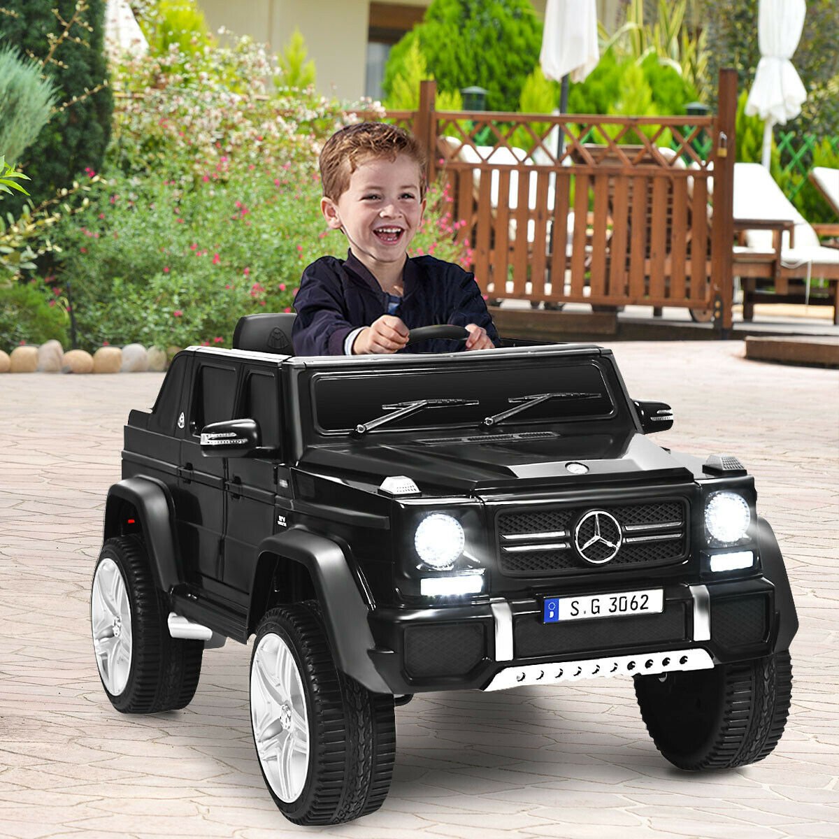 12V Licensed Mercedes-Benz Kids Ride On Car-Black view 2