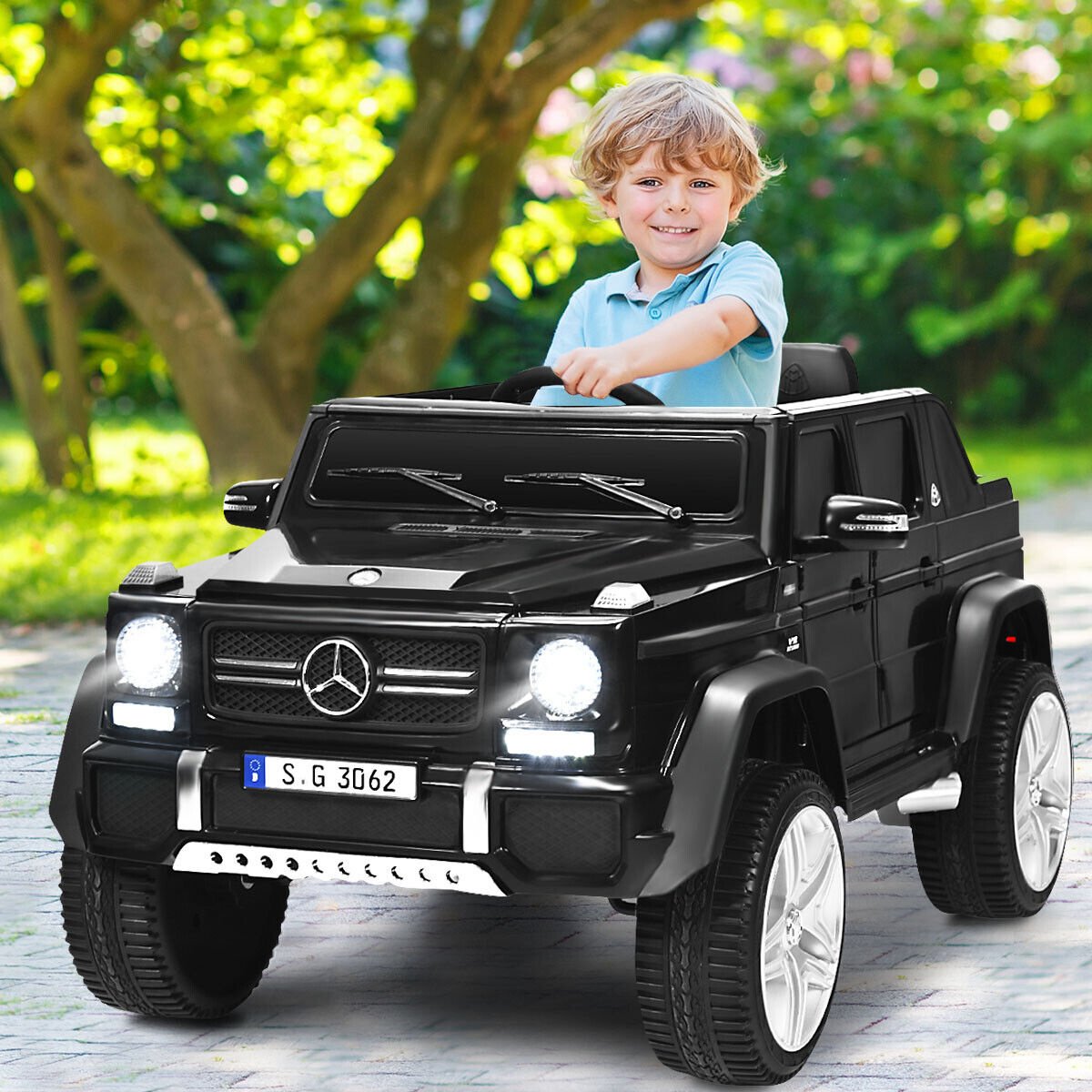 12V Licensed Mercedes-Benz Kids Ride On Car-Black view 3