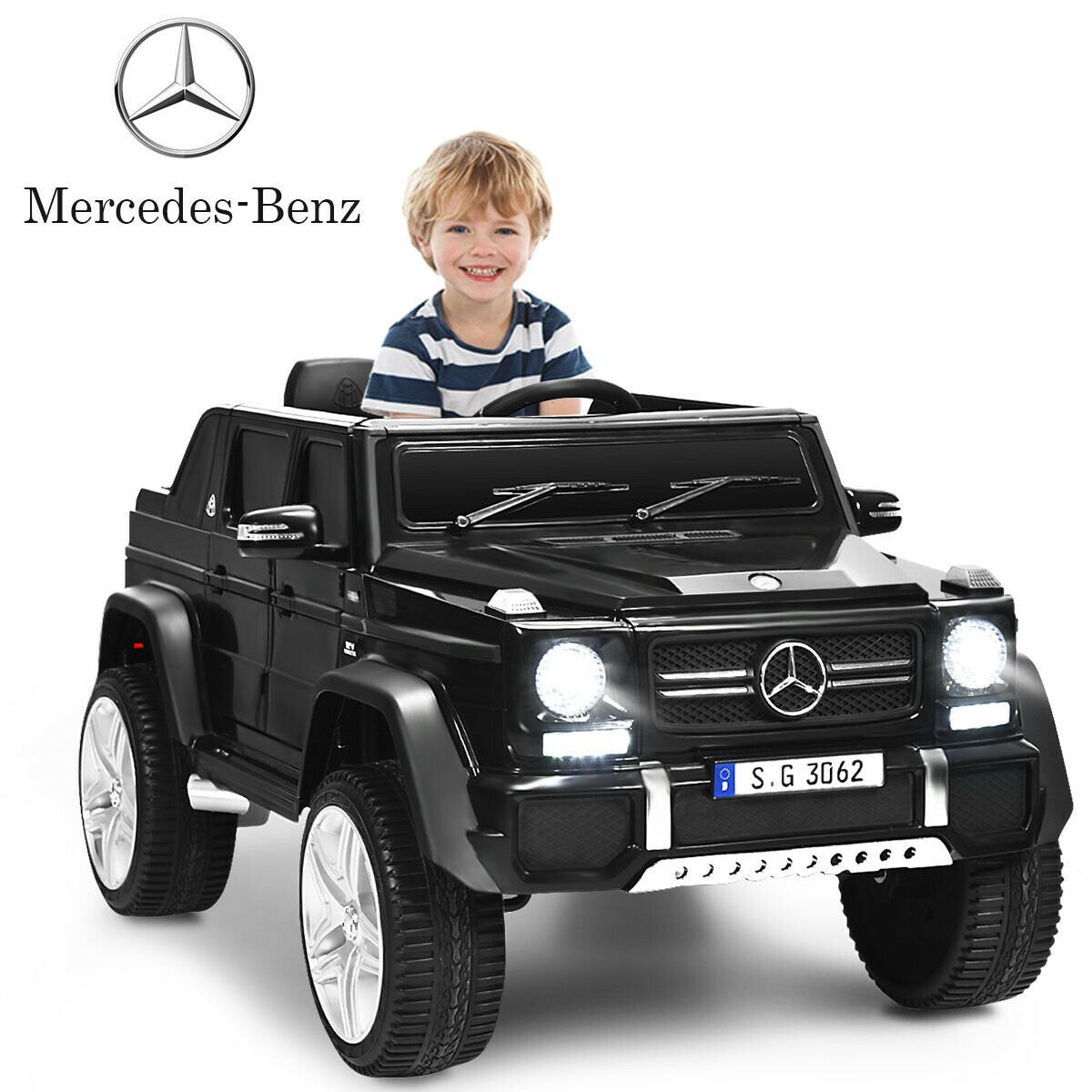 12V Licensed Mercedes-Benz Kids Ride On Car-Black view 4
