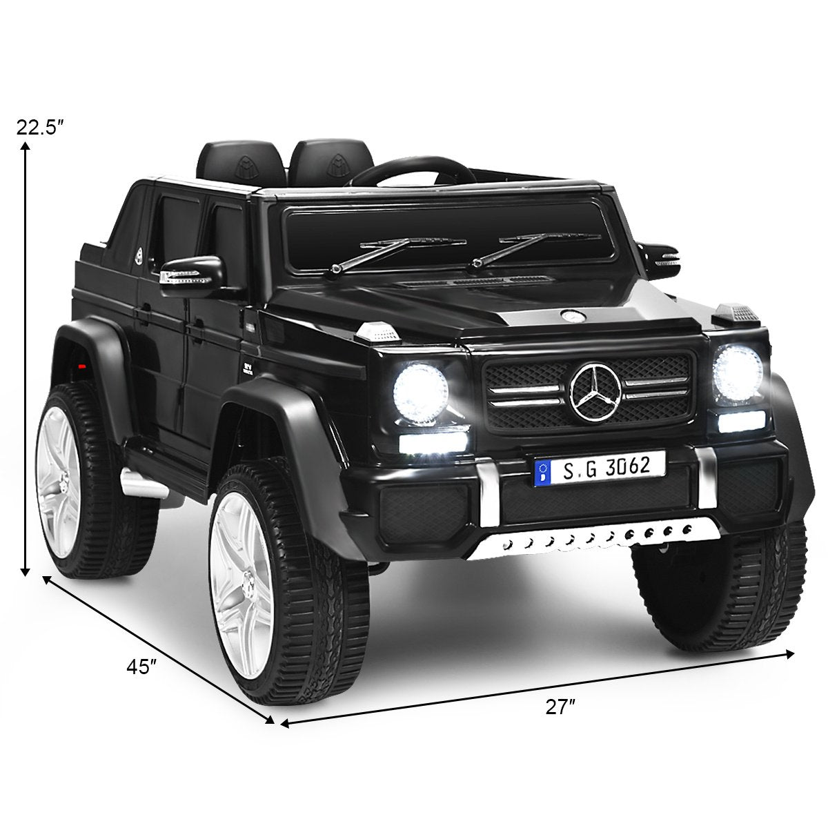 12V Licensed Mercedes-Benz Kids Ride On Car-Black view 5