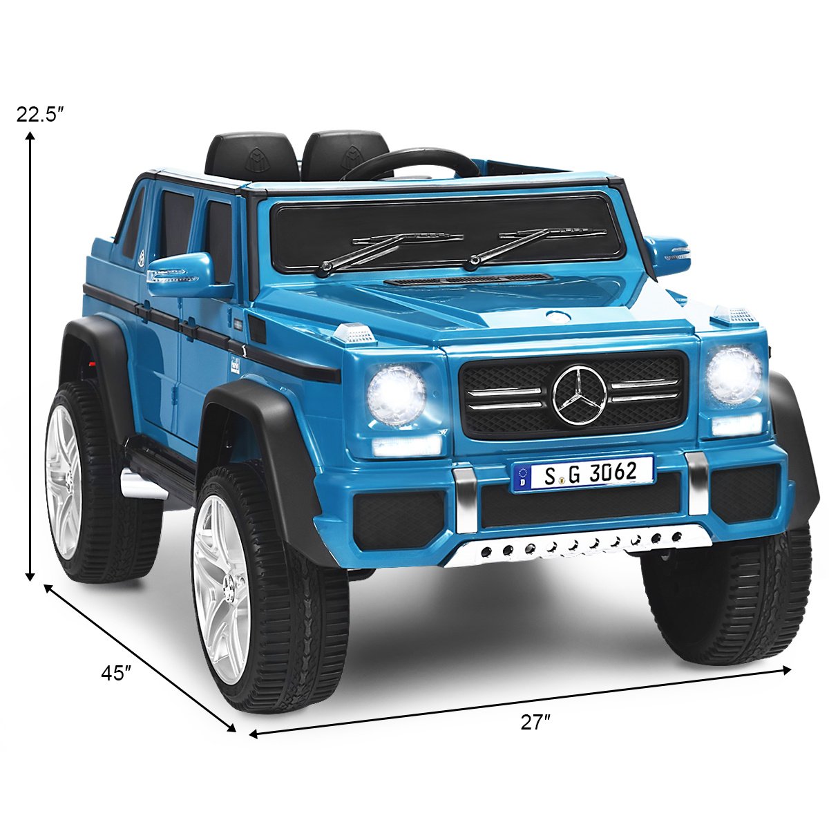 12V Licensed Mercedes-Benz Kids Ride On Car-Navy view 4