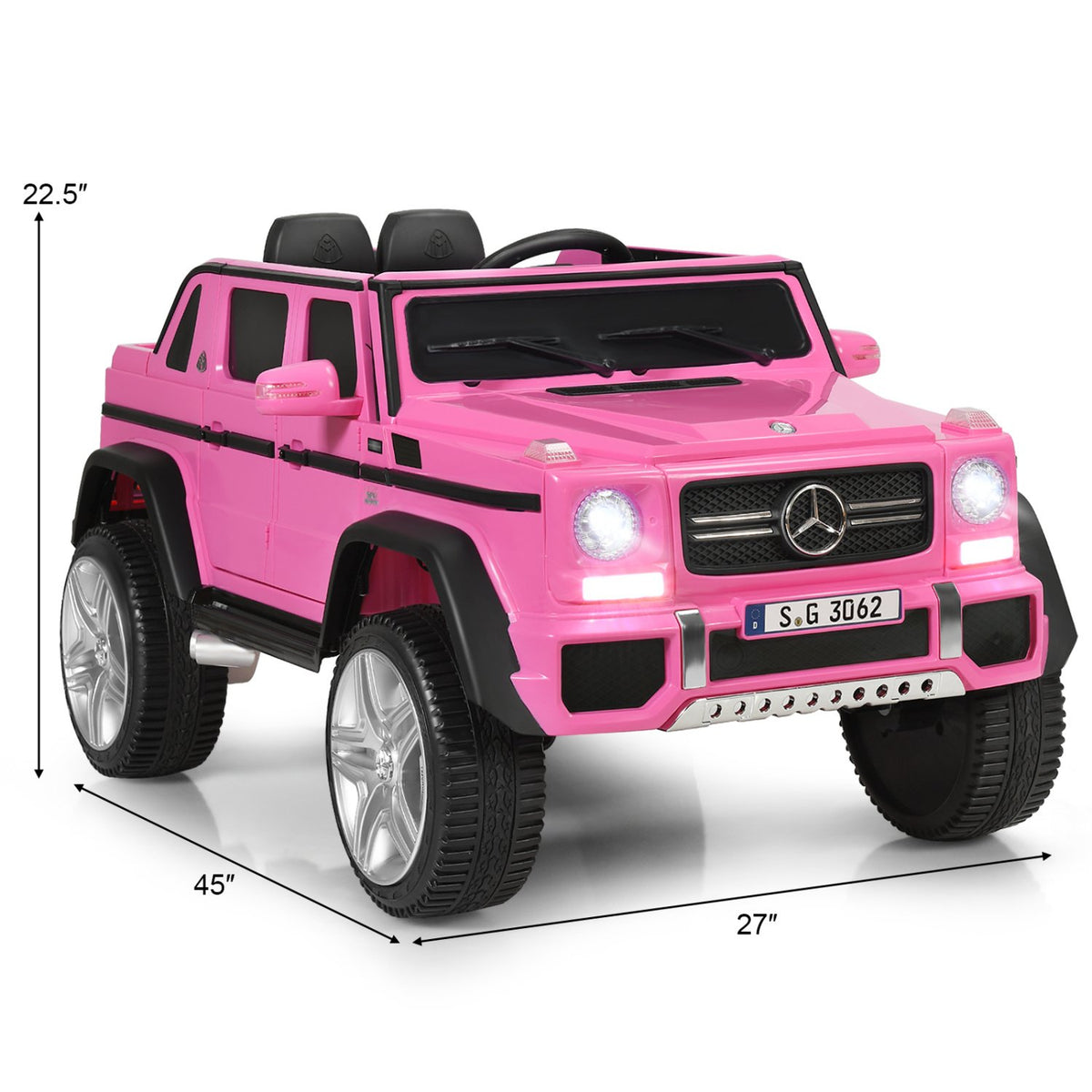 12V Licensed Mercedes-Benz Kids Ride On Car-Pink view 5