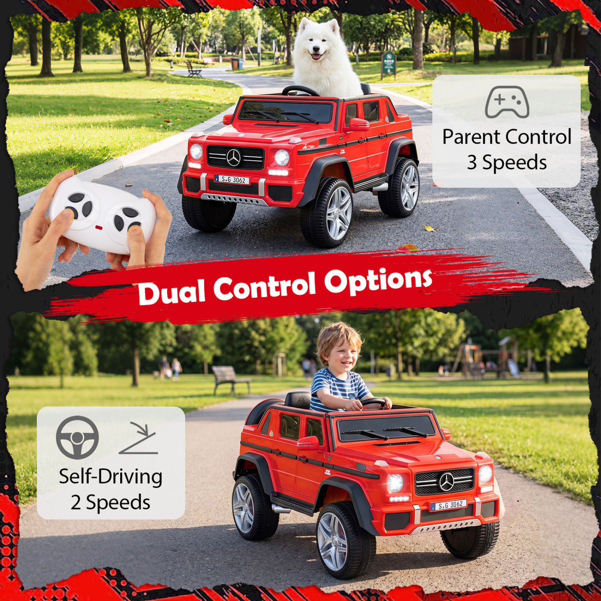 12V Licensed Mercedes-Benz Kids Ride-On Car-Red view 5
