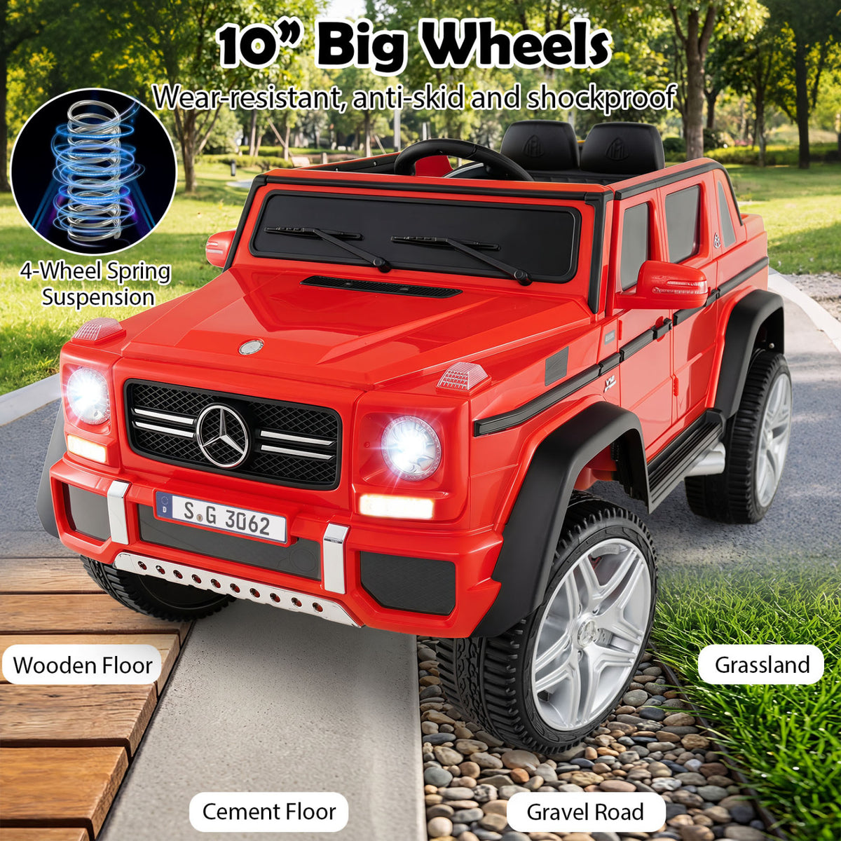 12V Licensed Mercedes-Benz Kids Ride-On Car-Red view 8
