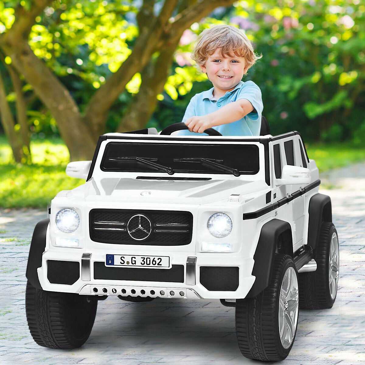 12V Licensed Mercedes-Benz Kids Ride On Car-White view 3