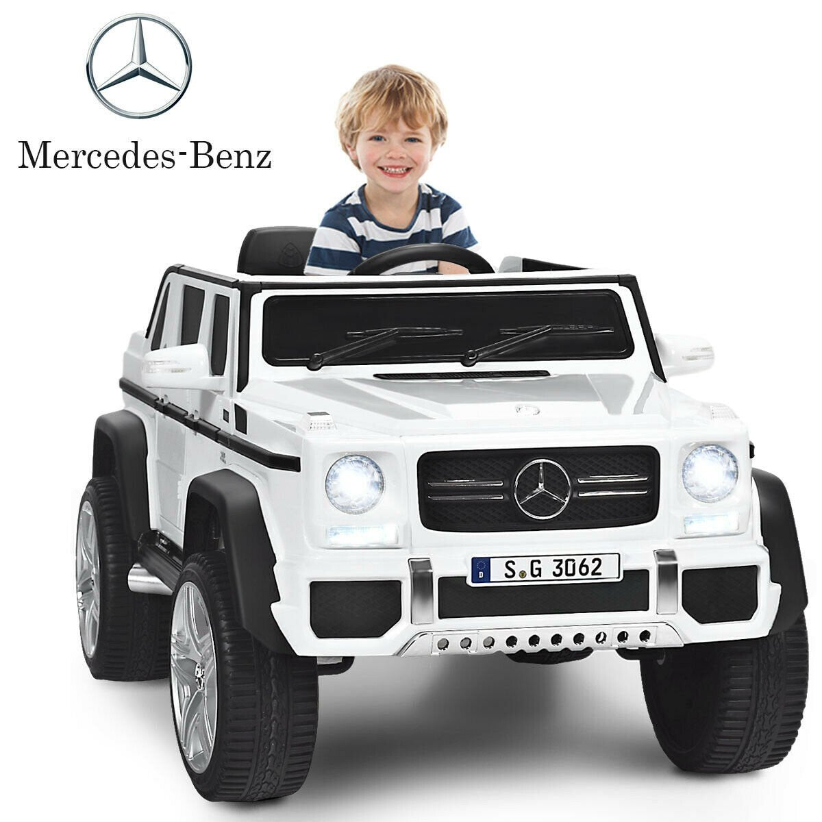 12V Licensed Mercedes-Benz Kids Ride On Car-White view 4