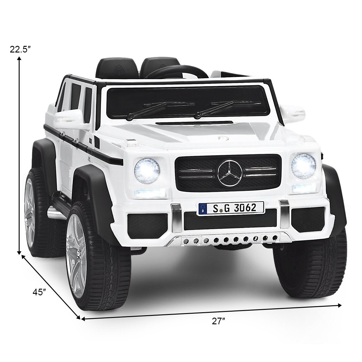 12V Licensed Mercedes-Benz Kids Ride On Car-White view 5