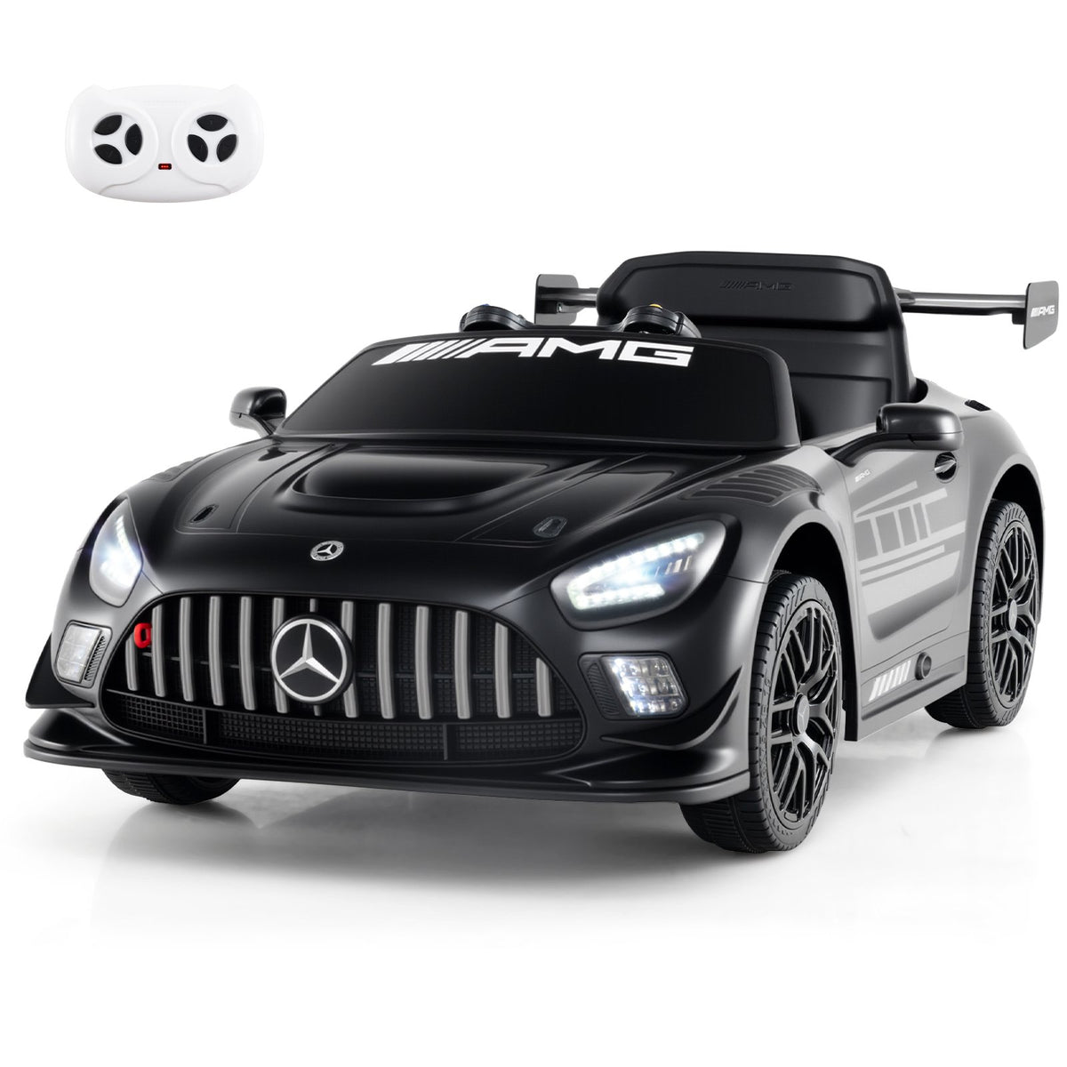 12V Kids Ride-On Car Mercedes-AMG GT3 Licensed with Adjustable Speed-Black view 5
