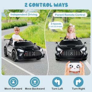 12V Kids Ride-On Car Mercedes-AMG GT3 Licensed with Adjustable Speed-Black view 6