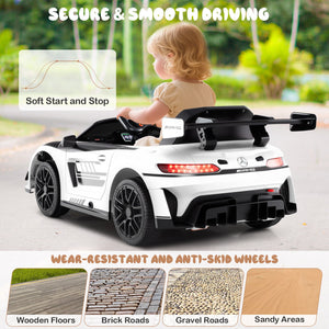 12V Kids Ride-On Car Mercedes-AMG GT3 Licensed with Adjustable Speed-White view 9