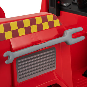 12V Ride on Fire Truck Powered Car with Water Gun and Interphone-Red view 6