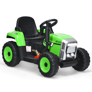 12V Ride on Tractor with 3-Gear-Shift Ground Loader for Kids 3+ Years Old-Green view 4