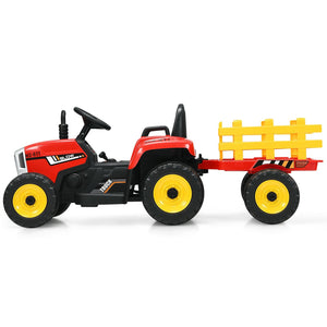 12V Ride on Tractor with 3-Gear-Shift Ground Loader for Kids 3+ Years Old-Red view 9