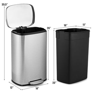 13.2 Gallon Stainless Steel Trash Garbage Can with Bucket view 5