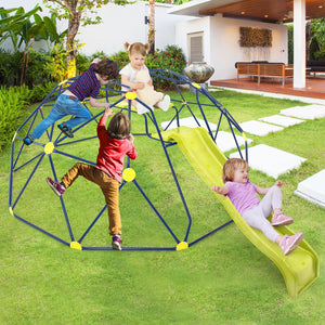 13.3 FT Climbing Dome Geometric Dome Climber with Extended Wavy Slide and 2 Rest Platforms-Multicolor view 2