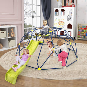 13.3 FT Climbing Dome Geometric Dome Climber with Extended Wavy Slide and 2 Rest Platforms-Multicolor view 6