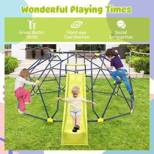 13.3 FT Climbing Dome Geometric Dome Climber with Extended Wavy Slide and 2 Rest Platforms-Multicolor view 9
