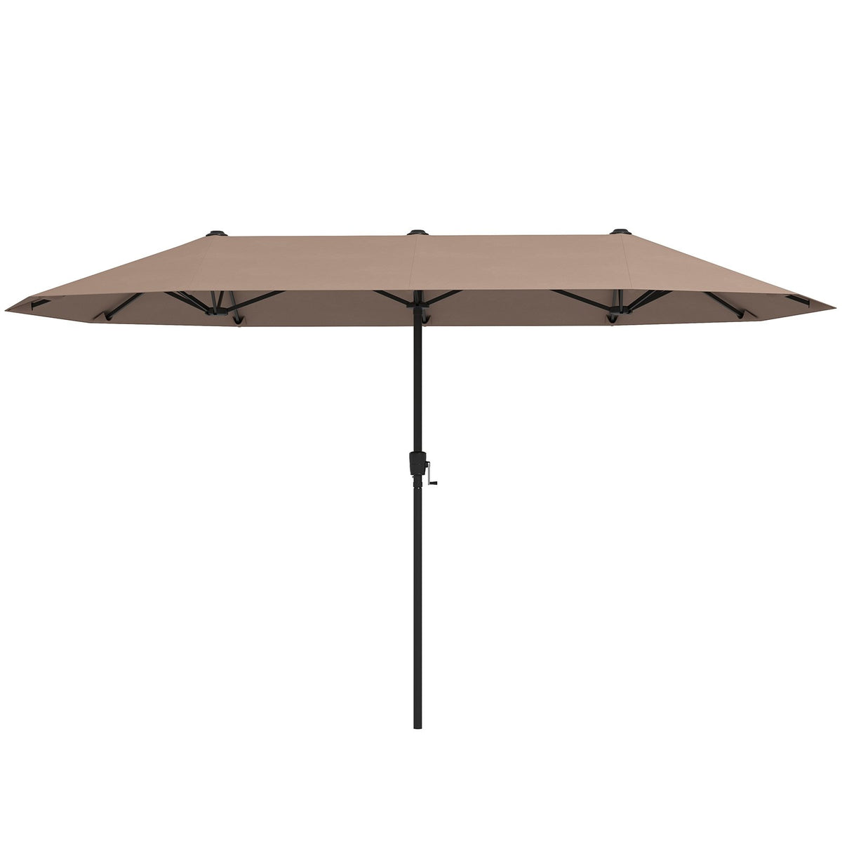 13 FT Large Patio Umbrella Outdoor Double-Sided Table Market Umbrella with Crank Handle-Coffee view 4