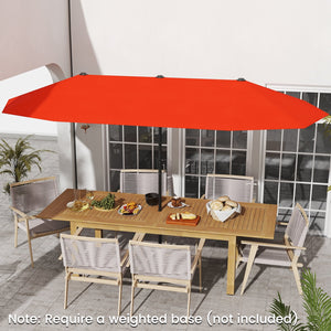 13 FT Large Patio Umbrella Outdoor Double-Sided Table Market Umbrella with Crank Handle-Orange view 2