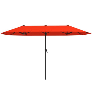 13 FT Large Patio Umbrella Outdoor Double-Sided Table Market Umbrella with Crank Handle-Orange view 4
