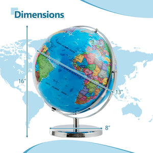 13 Inch Illuminated World Globe 720° Rotating Map with LED Light view 4